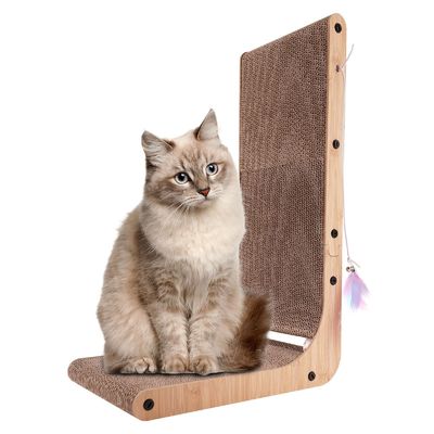 Can Be Customized High-Quality Corrugated Paper Durable and Easy to Clean L-Shaped Cat Scratch Board