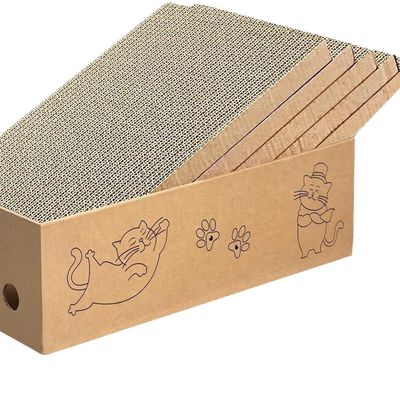 5 Pack High Quality Cat Scratcher Board Corrugated Paper Pet Interactive Toy Sustainable Cat Toy Whosale
