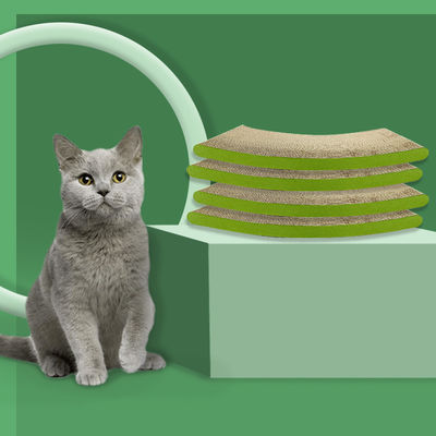 Curved Cat Scratching Board Green High-Density Cat Scratching Board