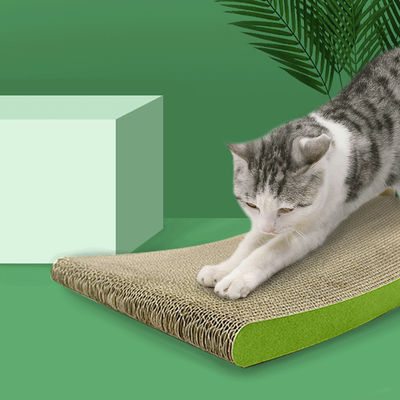 Curved Cat Scratching Board Green High-Density Cat Scratching Board