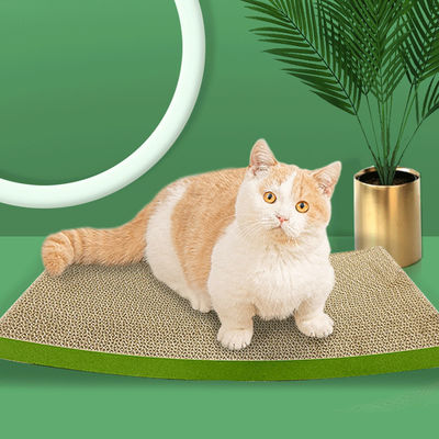 Curved Cat Scratching Board Green High-Density Cat Scratching Board