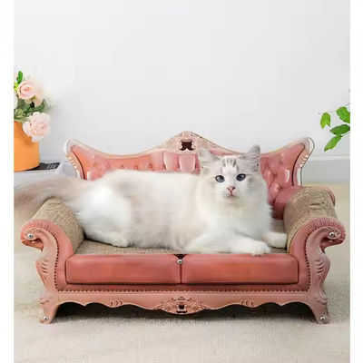 MEOW LOVE Luxury Retro Style Cat Scratch Board Sustainable Corrugated Paper Pet Bed for Small Animals Comfortable Modern  Sofa