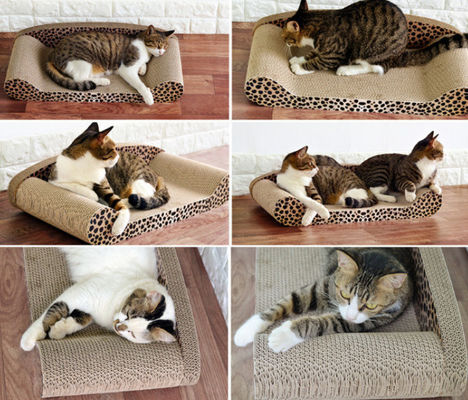 MEOW LOVE MEOW LOVE Custom 24 Inch Cat Scratcher Cardboard Sofa Extra Large Size Cat Scratcher for Indoor Cats