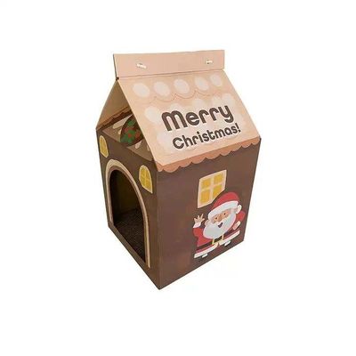 Grinding Claws Milk Carton Beverage Shape Corrugated Paper Cat Nest Scratching Board