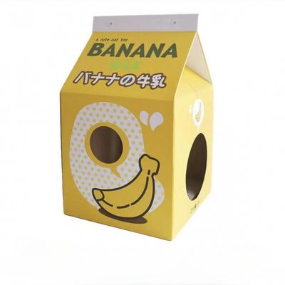 Furniture Protector 5 Layer Corrugated Paper Cardboard Cat Scratching Condo Milk Box Shape Scratcher Post House