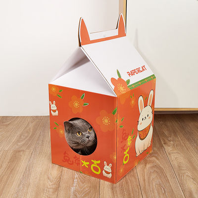 MEOW LOVE PET Milk Drink Shaped Corrugated Paper Cat Nest