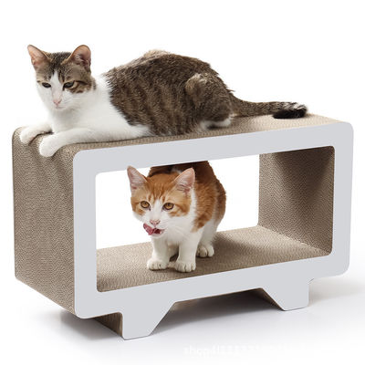 TV Shape Scratcher Lounge Cats Play Toy Great for Cat Playing Stretching and Scratching Durable Scratcher Boards
