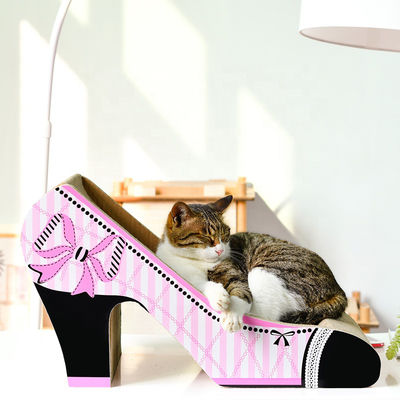 Pet Product Cats Toy Shoe Shape Vertical Scratching Post Corrugated Paper Cardboard Cat Scratcher with Catnip Free