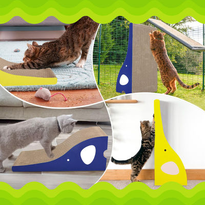 Cat Scratching Board Cat Scratcher Elephant Shape Cat Scratch Pad High Strength Corrugated Cardboard Reversible with Catnip