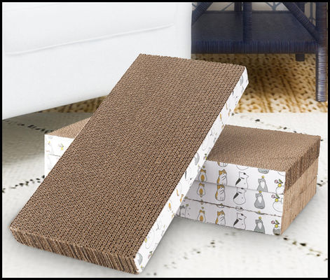 4 Pack Cat Scratch Pad with Box, Cardboard Cat Scratcher for Indoor Cats