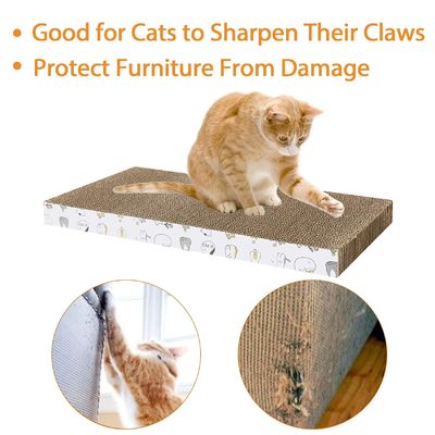 4 Pack Cat Scratch Pad with Box, Cardboard Cat Scratcher for Indoor Cats