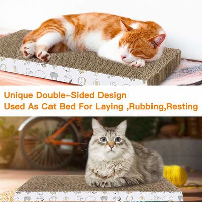 4 Pack Cat Scratch Pad with Box, Cardboard Cat Scratcher for Indoor Cats