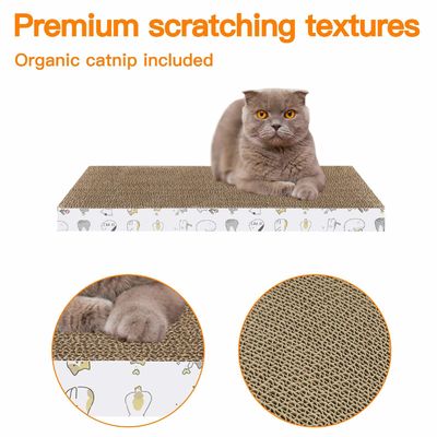 4 Pack Cat Scratch Pad with Box, Cardboard Cat Scratcher for Indoor Cats