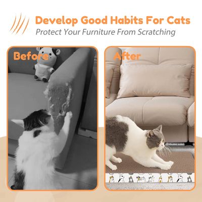 4 Pack Cat Scratch Pad with Box, Cardboard Cat Scratcher for Indoor Cats