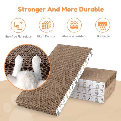 4 Pack Cat Scratch Pad with Box, Cardboard Cat Scratcher for Indoor Cats