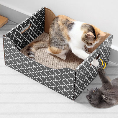 Heavy Duty Double-Sided Cardboard Cat Scratcher Bed Indoor Cats' Refillable Scratch Pad and Tree
