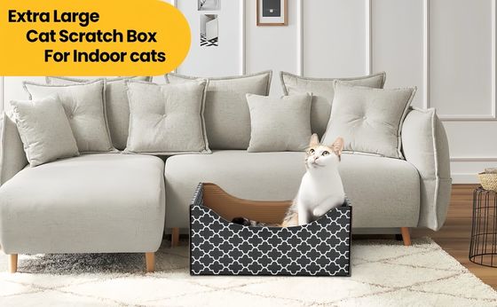 Heavy Duty Double-Sided Cardboard Cat Scratcher Bed Indoor Cats' Refillable Scratch Pad and Tree
