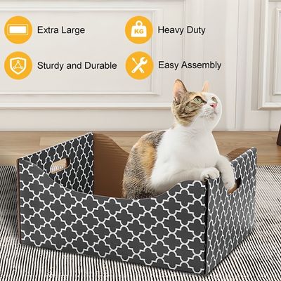Heavy Duty Double-Sided Cardboard Cat Scratcher Bed Indoor Cats' Refillable Scratch Pad and Tree