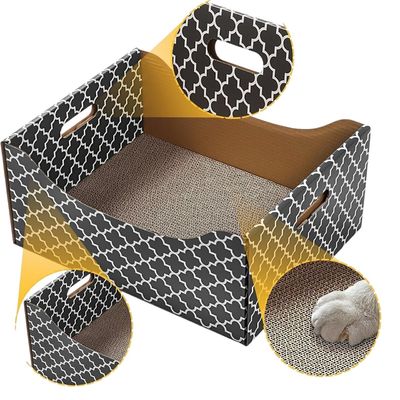 Heavy Duty Double-Sided Cardboard Cat Scratcher Bed Indoor Cats' Refillable Scratch Pad and Tree