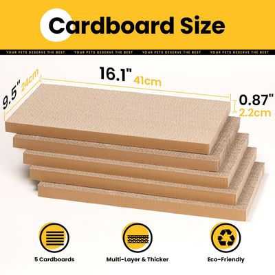 Cat Scratcher Box with Heavy-Duty Double-Sided Cardboard Pad, Cardboard Lounger, Interactive Hole Design