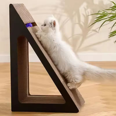 Factory Direct Sales Wear-resistant, Easy-to-clean High Quality Corrugated Right Angle Triangle cat Scratch Board