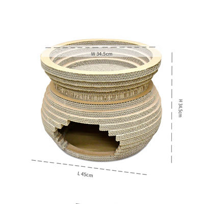 Customised Hot Sale Paper Cardboard House Scratching Boards Cat Scratcher with Catnip