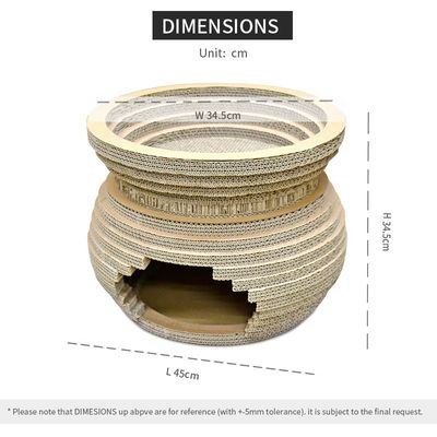 Customised Hot Sale Paper Cardboard House Scratching Boards Cat Scratcher with Catnip