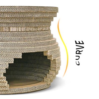 Customised Hot Sale Paper Cardboard House Scratching Boards Cat Scratcher with Catnip