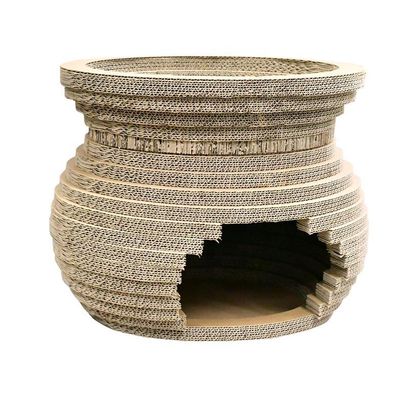 Customised Hot Sale Paper Cardboard House Scratching Boards Cat Scratcher with Catnip