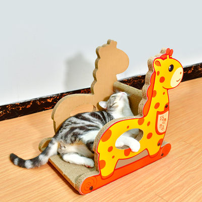 Giraffe Shape Cat Scratcher Pet Playground Cat Scratching Toy Durable Kitty Scratcher Cat Scratching Board