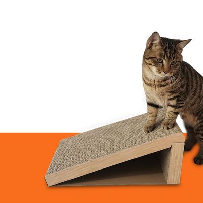 Cat Scratching Cardboard Scratchers Collapsible Triangle Cat Scratching Board Custom Foldable Triangle Shape Corrugated Paper