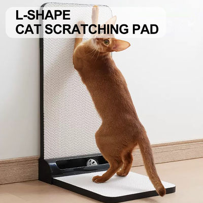 L-Shaped Single-Sided Track Cat Scratching Board(White Butterfly) Scratch-resistant Wear-resistant cat Scratch Board