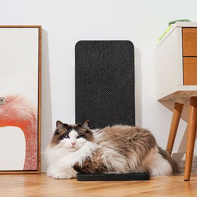 Corrugated Paper Grip and Wear Resistance Black L-Shaped Cat Scratching Board