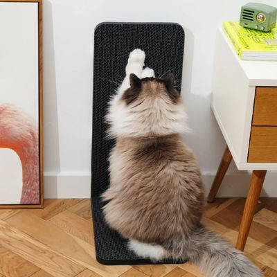 Corrugated Paper Grip and Wear Resistance Black L-Shaped Cat Scratching Board