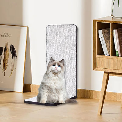 White L-Shaped Cat Scratching Board the Use of High Quality Corrugated Paper Grip and Wear Resistance