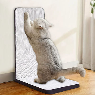 White L-Shaped Cat Scratching Board the Use of High Quality Corrugated Paper Grip and Wear Resistance