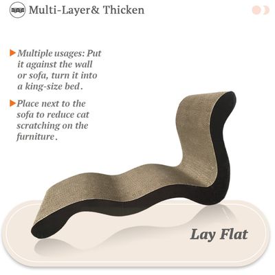 L-Shaped Wave Cat Scratching Board L Shape More Functions Cardboard Corrugated Cat Scratcher for Cats