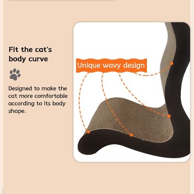 L-Shaped Wave Cat Scratching Board L Shape More Functions Cardboard Corrugated Cat Scratcher for Cats
