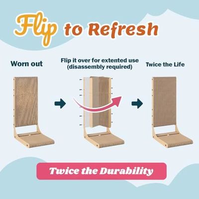 2-Pack Cat Scratching Board, 25.6'' Tall Cardboard L Shape Vertical Cat Scratchers for Indoor Cats, Cat Scratching Post