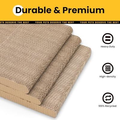 Cardboard Cat Scratcher,23 Inch L Shape Scratch Pad Wall Mounted,Vertical Scratching Board, Durable Cardboard
