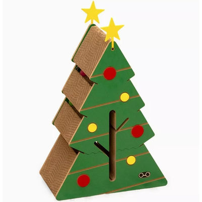 Creative Christmas Tree Cat Scratch Board with Built-in Bell Ball Wear Resistant
