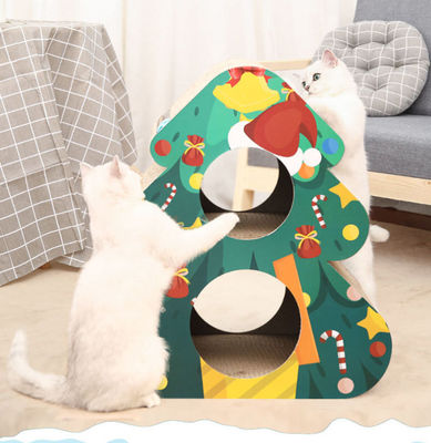 Christmas Tree Cat Scratch Board, Double-Layer Cat Litter, Triangular, Vertical Corrugated Paper, Claw Grinder, Toy