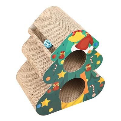 Christmas Tree Cat Scratch Board, Double-Layer Cat Litter, Triangular, Vertical Corrugated Paper, Claw Grinder, Toy