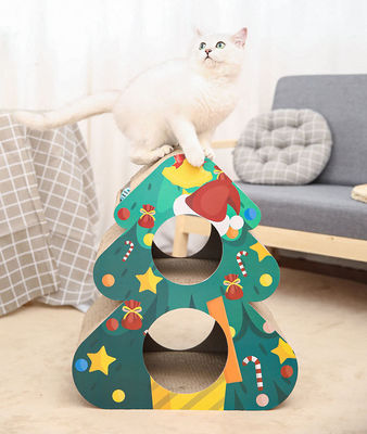 Christmas Tree Cat Scratch Board, Double-Layer Cat Litter, Triangular, Vertical Corrugated Paper, Claw Grinder, Toy