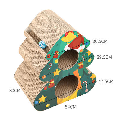 Christmas Tree Cat Scratch Board, Double-Layer Cat Litter, Triangular, Vertical Corrugated Paper, Claw Grinder, Toy