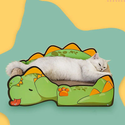 Lovely Dinosaur Sofa Cat Scratch Board Large Space Cat Scratching Board Comfortable and Resistant to Scratching