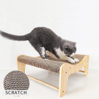 M-Recliner Cat Scratching Board Wooden Kittens Furniture Protector Corrugated Cardboard Cat Scratchers Kitty Bed Long Lasting