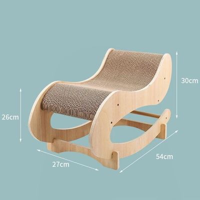 Cat Scratcher House Rocking Bed Sofa Cat Scratching Board Interactive Toy Natural Color Wood and Sisal Sofa Corrugated Cardboard