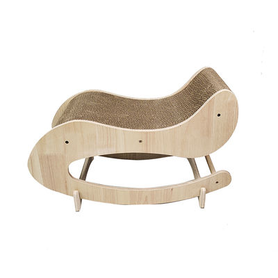 Cat Scratcher House Rocking Bed Sofa Cat Scratching Board Interactive Toy Natural Color Wood and Sisal Sofa Corrugated Cardboard