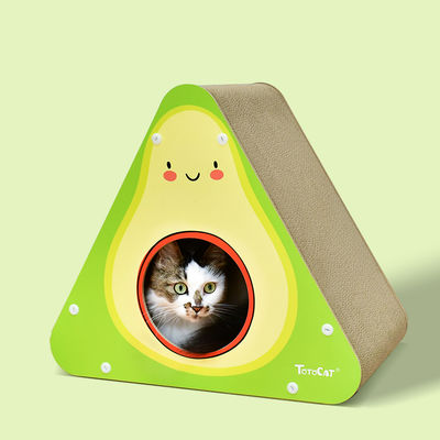 Foldable Avocado Shape Cat Scratcher Cardboard Cats Lounge House Kitten Scratching Post Durable Board Pads Protect Furniture